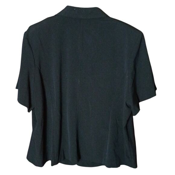 VTG Sag Harbor Women 22W Black Short Sleeve 3 Button Front Blazer Jacket - Picture 3 of 7